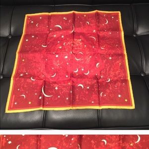 Hermès red Lannee des Etoiles pocket square